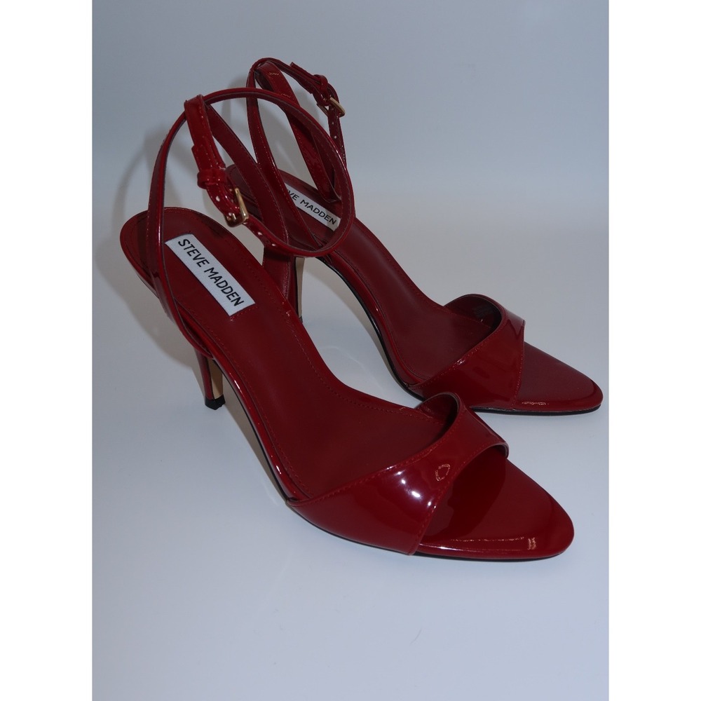Steve Madden Red Patent Strappy Heels Women's Size 9  New